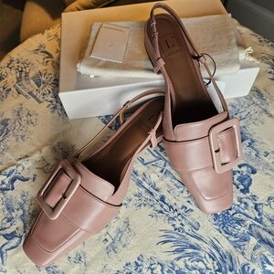 L' AUTRE CHOSE Leather flat slingback EU size 40